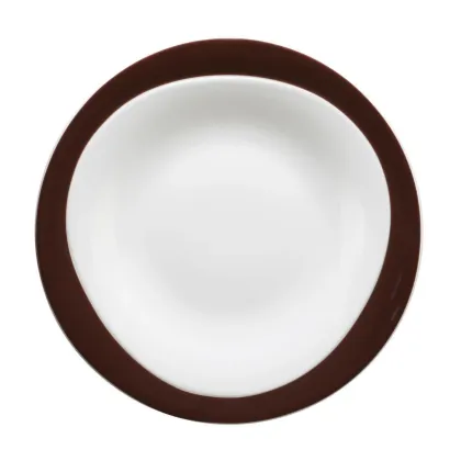 Zdjęcie Stylowy okrągły porcelanowy talerz obiadowy 28 cm w kolorze ciemnej czekolady - Seltmann Weiden