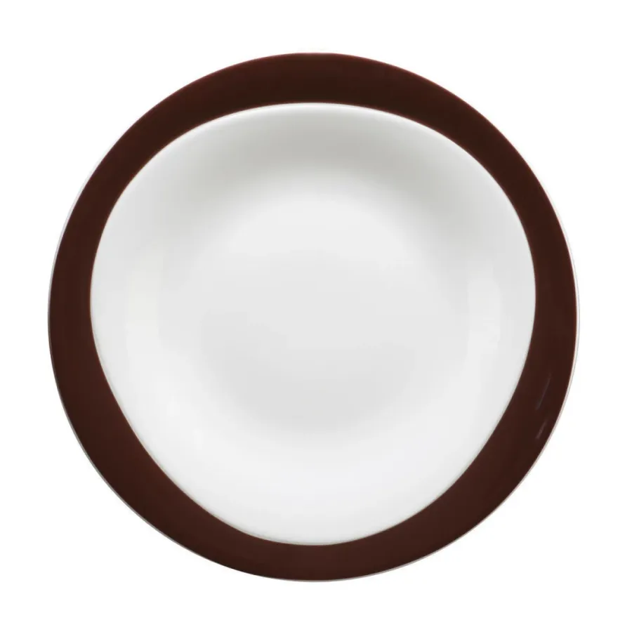 obrazek 1 Stylowy okrągły porcelanowy talerz obiadowy 28 cm w kolorze ciemnej czekolady - Seltmann Weiden