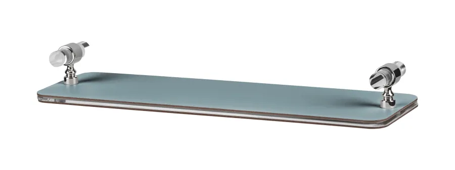 obrazek 1 Stylowa taca łazienkowa Linfinito 33x10xH5 cm ze skórzanym wykończeniem w kolorze jasnego pastelowego błękitu