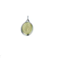 Zdjęcie Piękny dwukolorowy medalik Maryjny 18x15mm