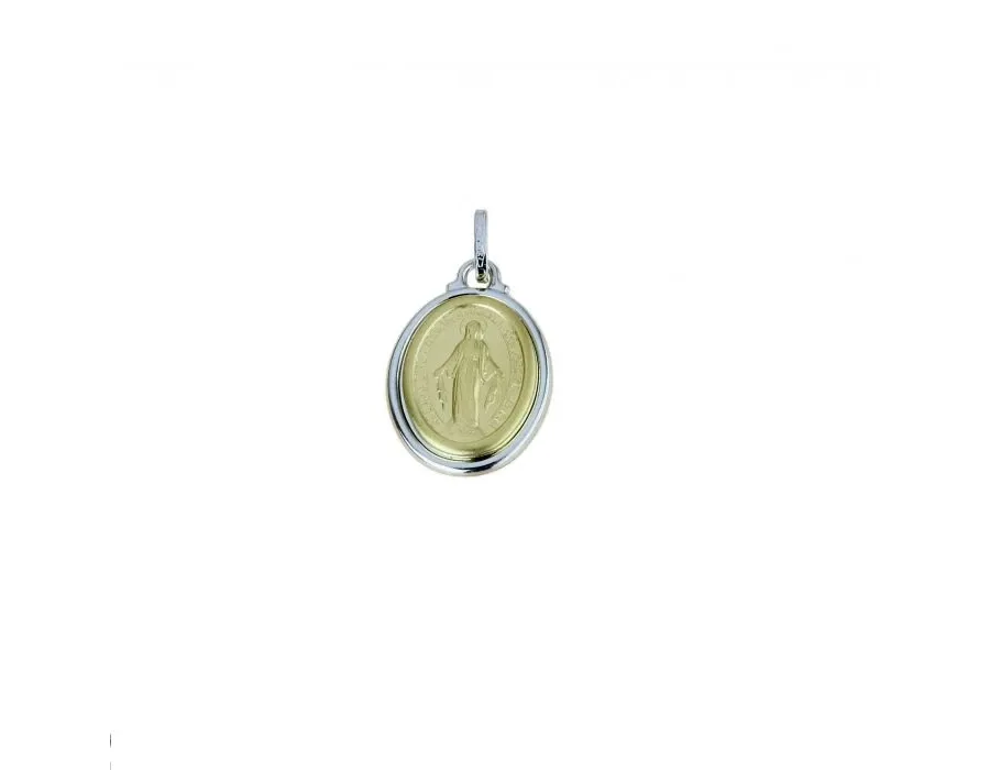obrazek 1 Piękny dwukolorowy medalik Maryjny 18x15mm