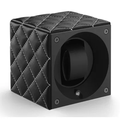 Zdjęcie Klasyczny czarny rotomat z białymi szwami na jeden zegarek