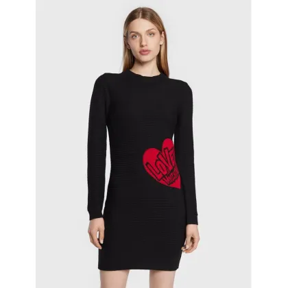 Zdjęcie LOVE MOSCHINO Sukienka dzianinowa WSE0810X A125 Czarny Regular Fit