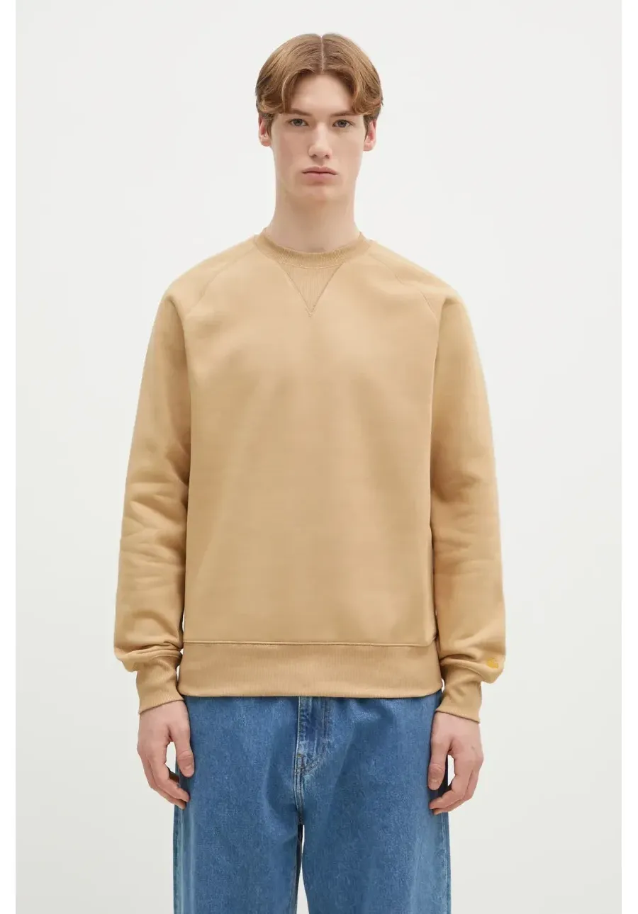 obrazek 1 Carhartt WIP bluza Chase Sweat męska kolor beżowy gładka I033660.2N1XX