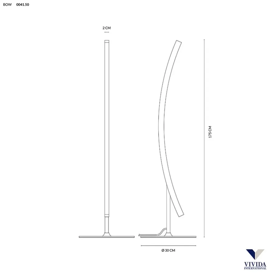 obrazek 4 Biała lampa stojąca Bow - h. 175 cm