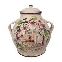 Zdjęcie Wyjątkowa włoska ceramiczna waza w stylu wiejskim