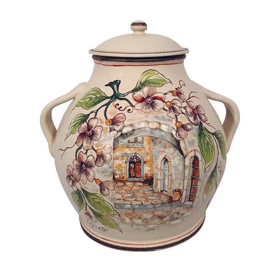 obrazek 1 Wyjątkowa włoska ceramiczna waza w stylu wiejskim