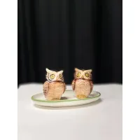 Zdjęcie Wyjątkowy zestaw – solniczka i pieprzniczka o kształcie sów - Le Ceramiche