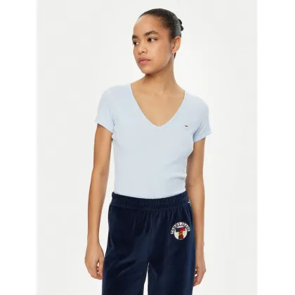 Zdjęcie Tommy Jeans T-Shirt Essential DW0DW17385 Błękitny Slim Fit