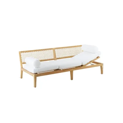 Zdjęcie Stylowa sofa Synthesis z regulowanym siedziskiem z drewna tekowego do ogrodu i na taras