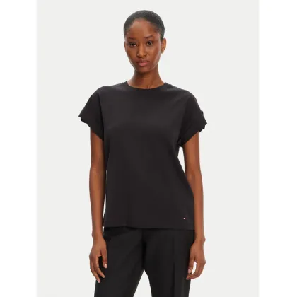 Zdjęcie Tommy Hilfiger T-Shirt Gold Button WW0WW45628 Czarny Regular Fit