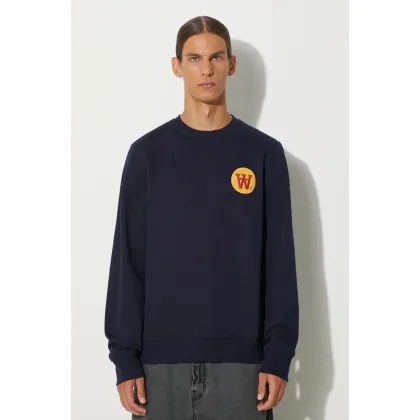 Zdjęcie Wood Wood bluza bawełniana Tye Badge męska kolor granatowy z aplikacją 10285603.2424-NAVY