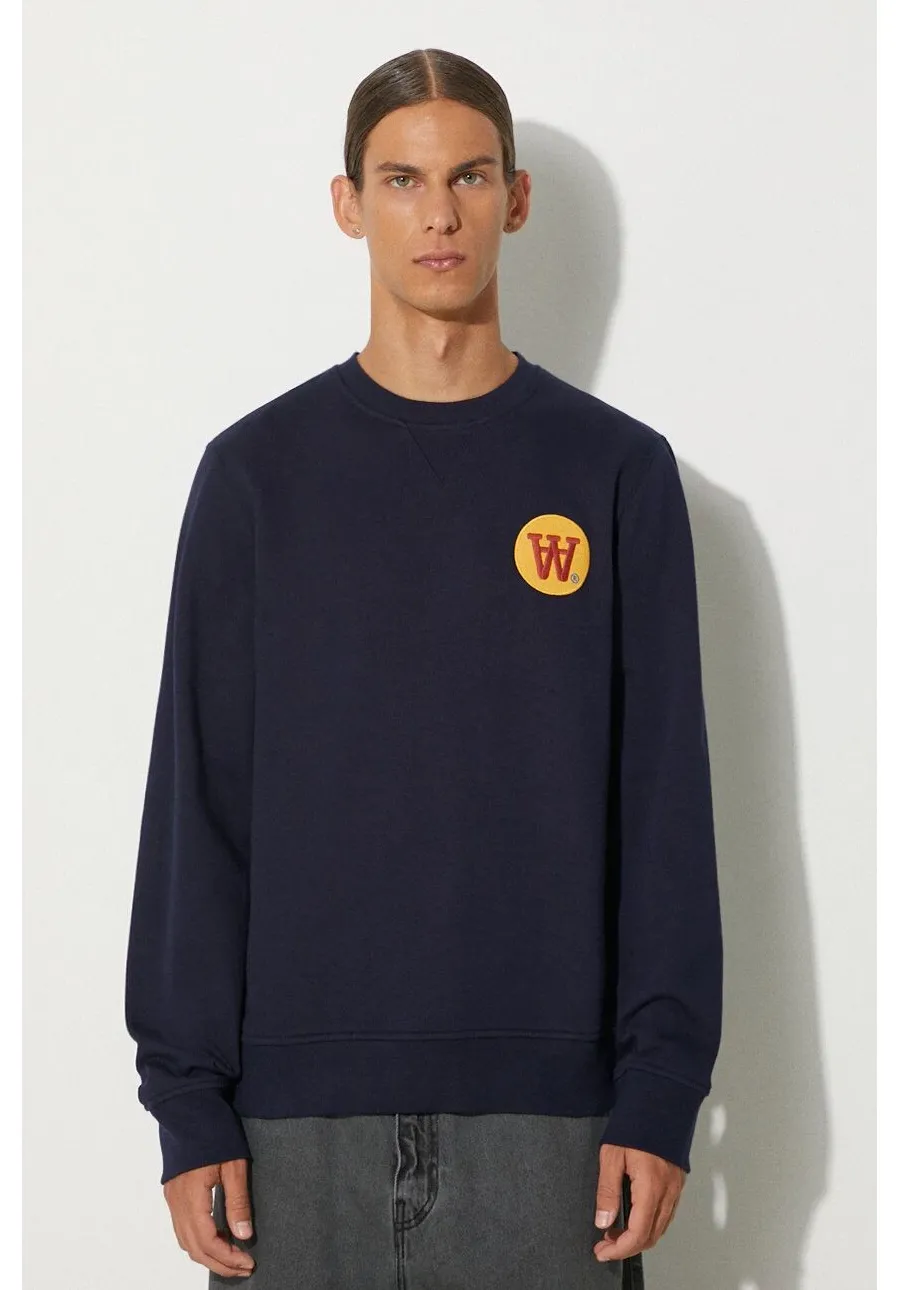 obrazek 1 Wood Wood bluza bawełniana Tye Badge męska kolor granatowy z aplikacją 10285603.2424-NAVY