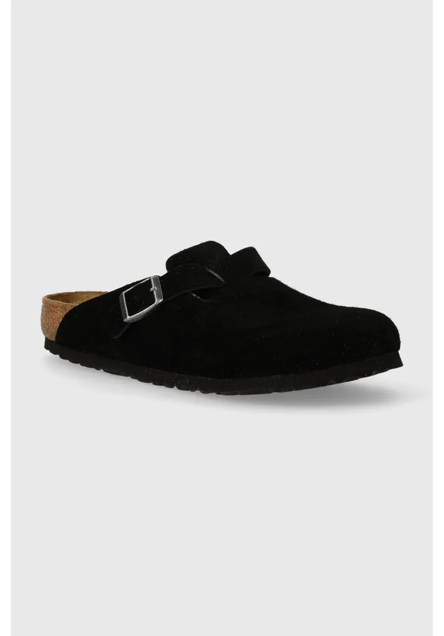 obrazek 1 Birkenstock klapki zamszowe Boston męskie kolor czarny 1027142