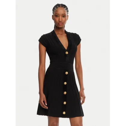 Zdjęcie Balmain Sukienka dzianinowa DF0R7086KH64 Czarny Regular Fit