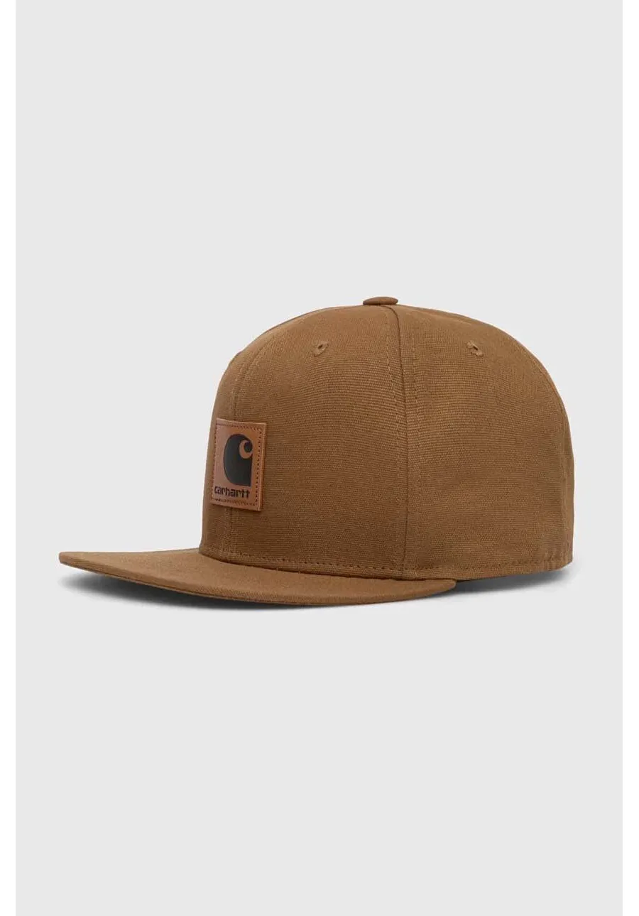 obrazek 1 Carhartt WIP czapka z daszkiem bawełniana Logo Cap kolor brązowy z aplikacją I023099.HZXX