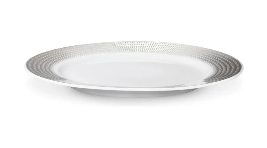 obrazek 2 Nowoczesny talerz deserowy z porcelany ze srebrnym zdobieniem z kolekcji Angel wings – Leander
