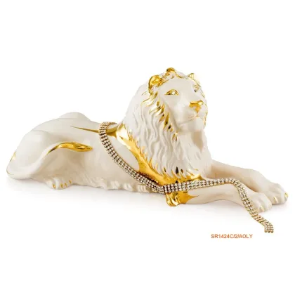 Zdjęcie Dekoracyjny lew - kość słoniowa, złoto lub platyna