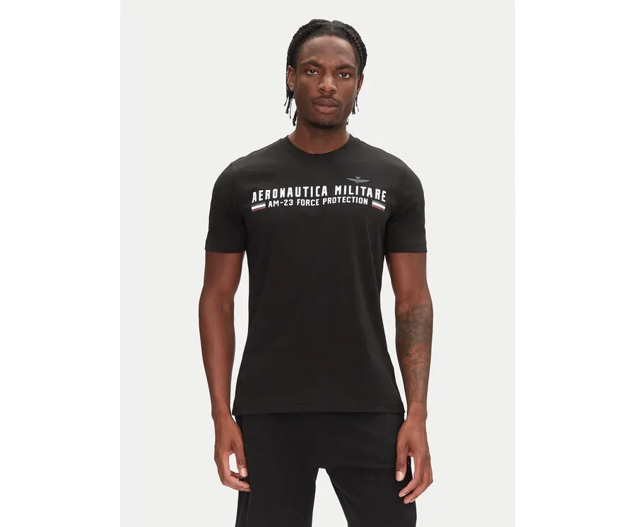 obrazek 1 Aeronautica Militare T-Shirt 251TS1942J538 Czarny Regular Fit