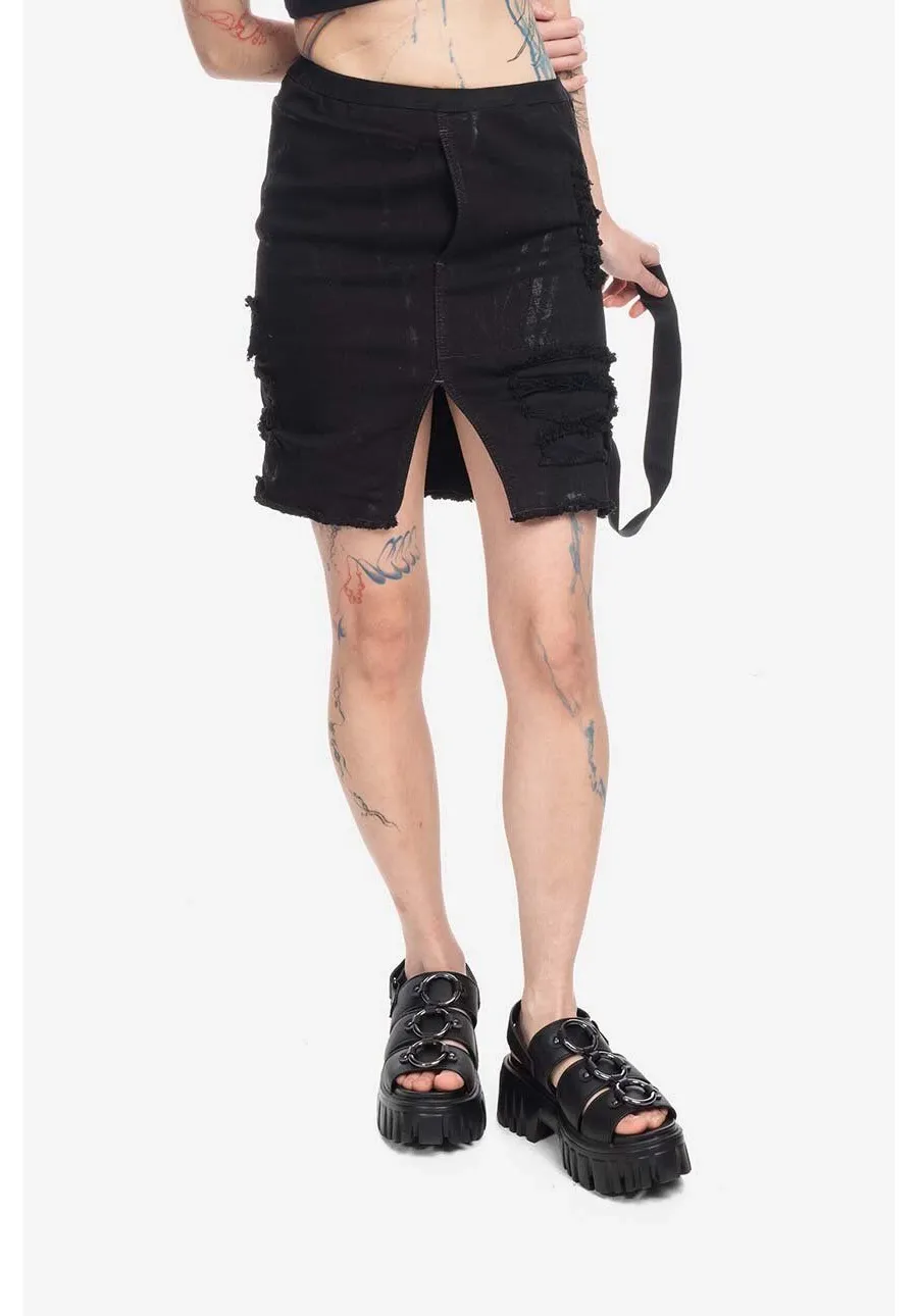 obrazek 1 Rick Owens spódnica jeansowa kolor czarny mini ołówkowa DS02B4343.SBFLS.BLACK-Black