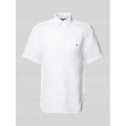 Zdjęcie Koszula lniana o kroju regular fit z kołnierzykiem typu button down
