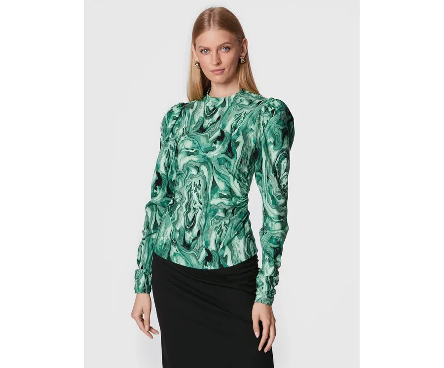 obrazek 1 Gestuz Bluzka Ravagz 10906455 Zielony Slim Fit