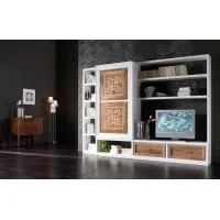 Picture Italian white shelf in a classic style for the living room - Cantiero