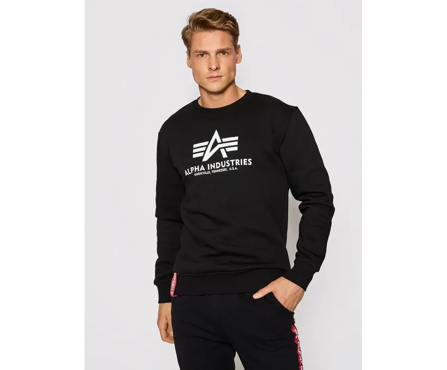 obrazek 1 Alpha Industries Bluza Basic 178302 Czarny Regular Fit
