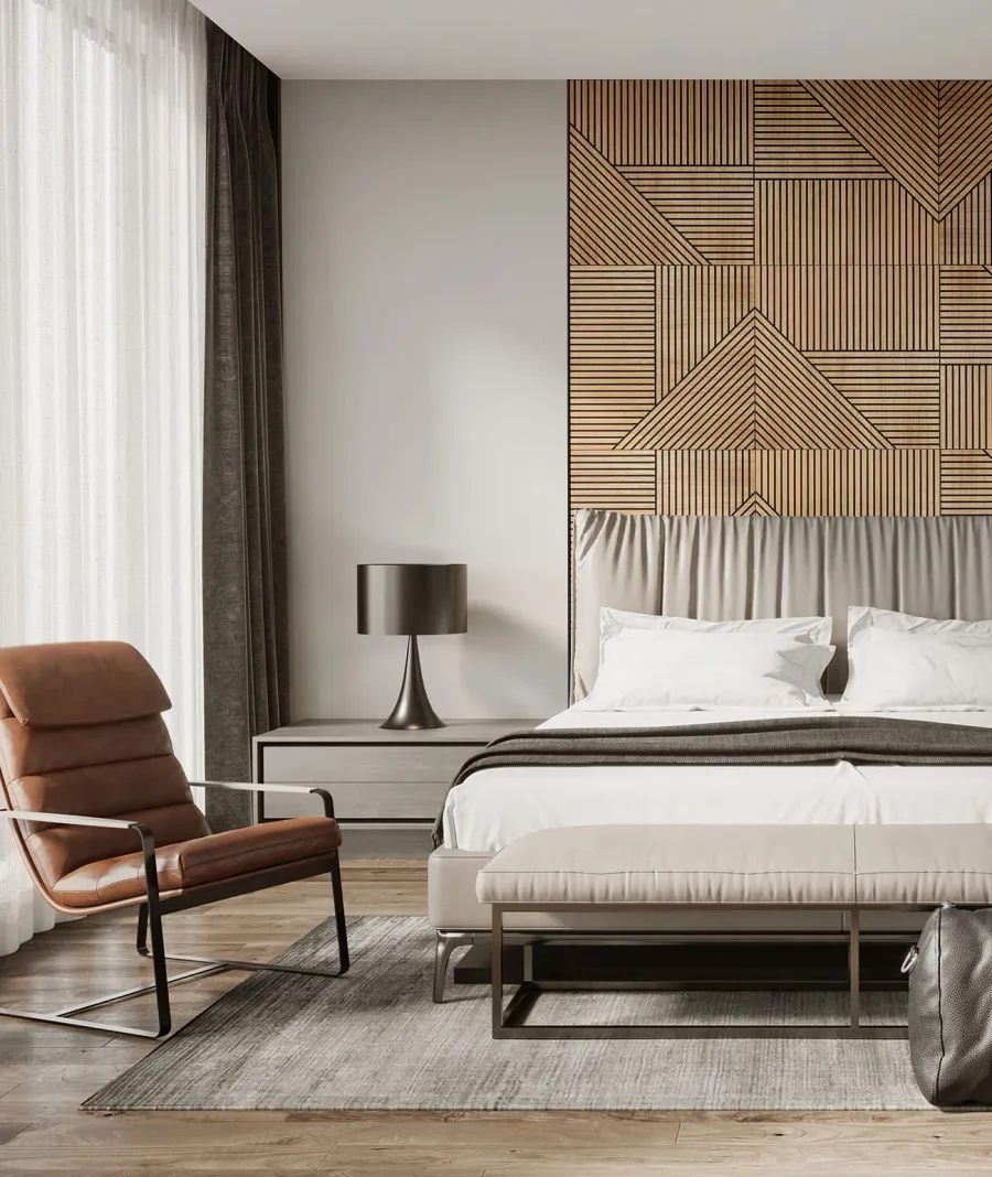 obrazek 1 60x60x1,1 cm LD (Koperta 2) panel frezowany MDF fornir dębowy - ozdobna dekoracja ścienna 3D