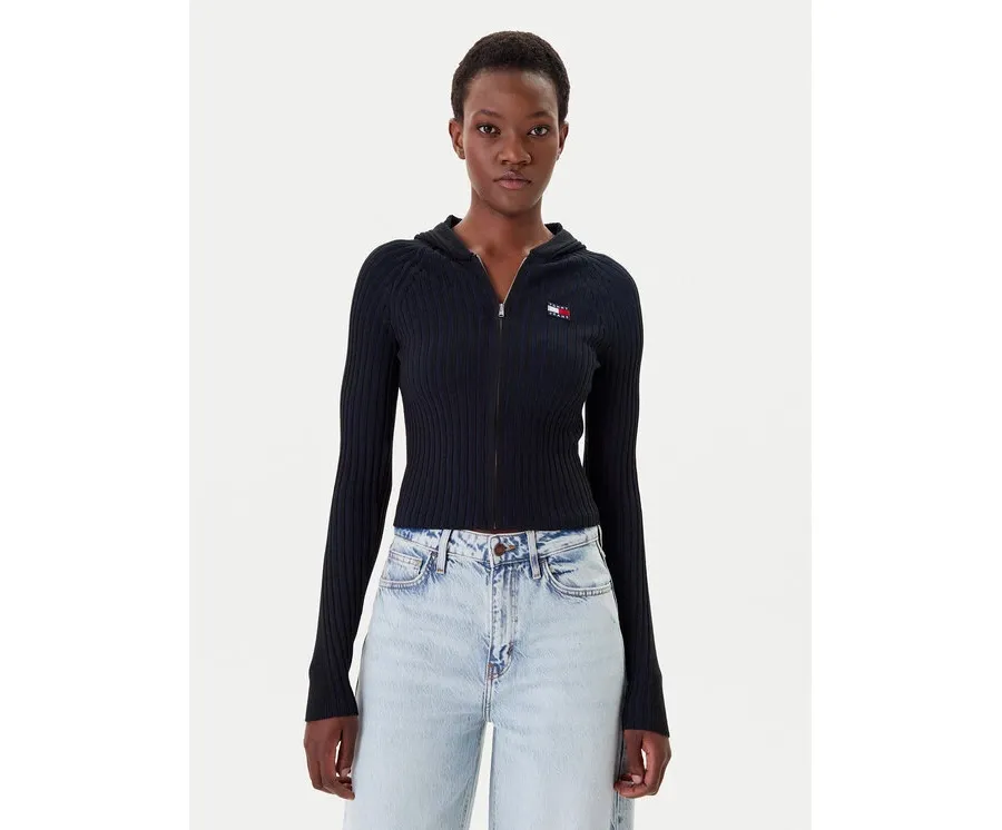 obrazek 1 Tommy Jeans Kardigan DW0DW20974 Czarny Slim Fit