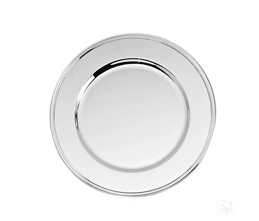 obrazek 1 Platerowany srebrem okrągły talerz o nowoczesnym designie - Zaramella Argenti