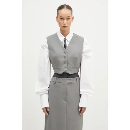 Zdjęcie Sportmax kamizelka wełniana Adesso1234 kolor szary jednorzędowa 2422156012600