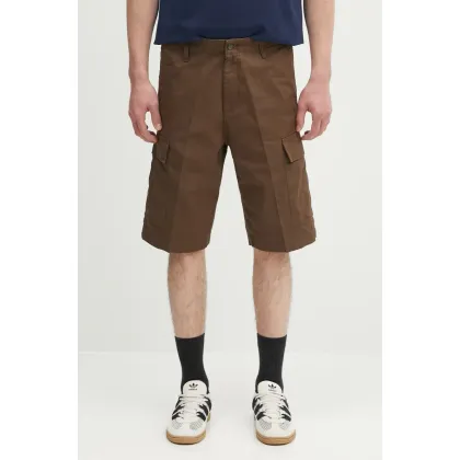 Zdjęcie Carhartt WIP szorty bawełniane Regular Cargo Short kolor brązowy gładkie I028246