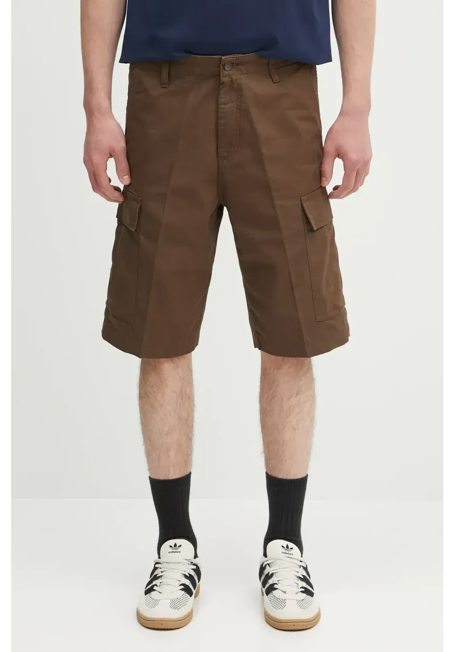 obrazek 1 Carhartt WIP szorty bawełniane Regular Cargo Short kolor brązowy gładkie I028246