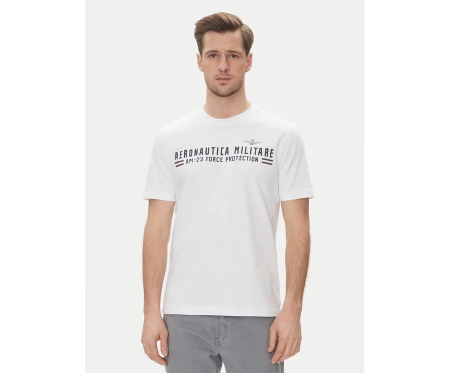 obrazek 1 Aeronautica Militare T-Shirt 251TS1942J538 Biały Regular Fit