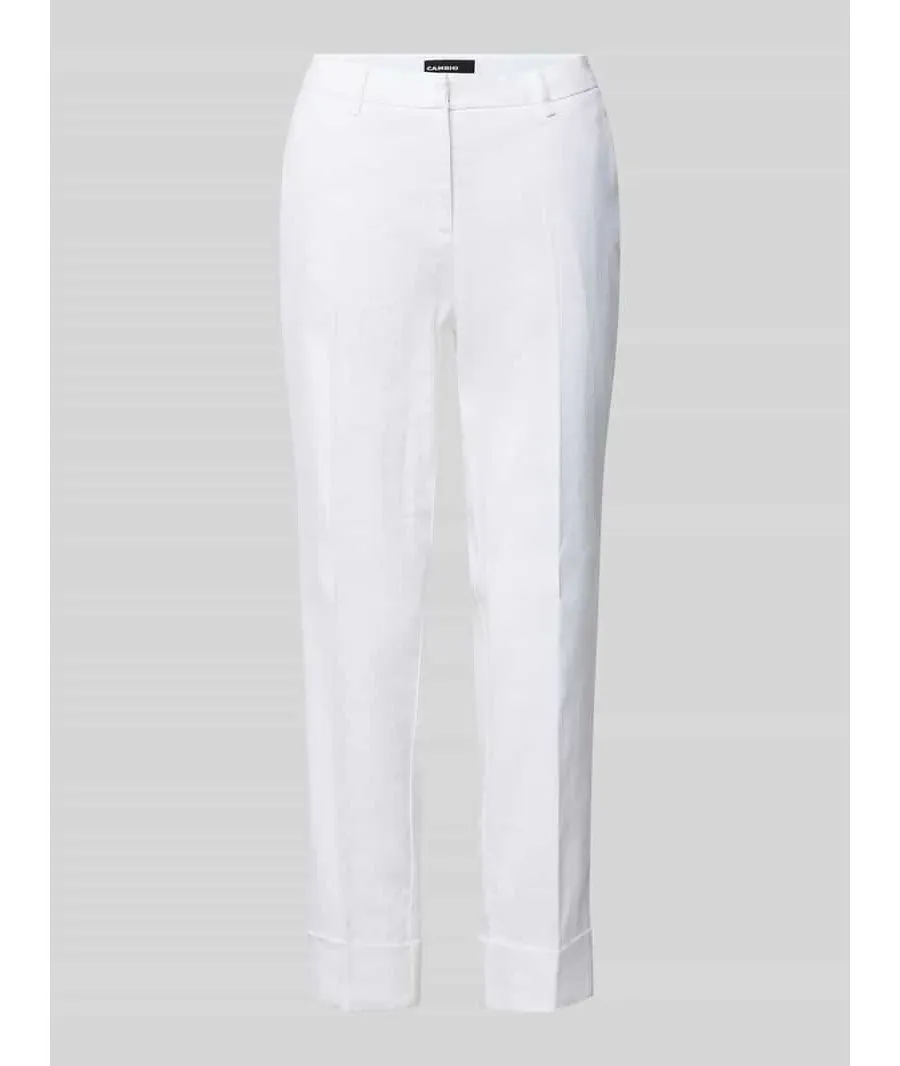 obrazek 1 Spodnie lniane o kroju regular fit ze szlufkami na pasek model ‘KRYSTAL’