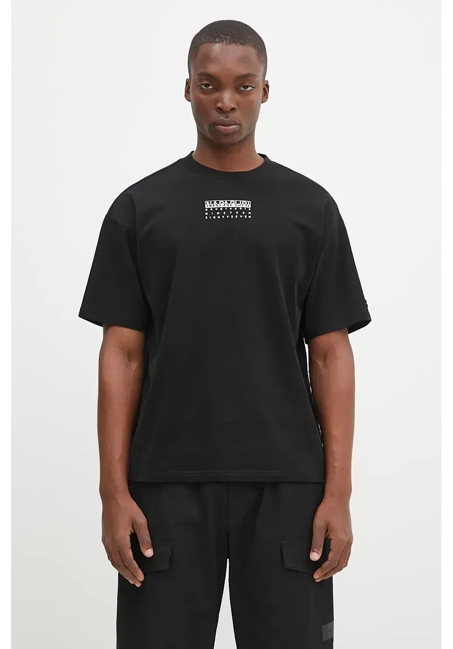 obrazek 1 Napapijri t-shirt bawełniany S-Premium Ss męski kolor czarny z nadrukiem NP0A4I6Q9411