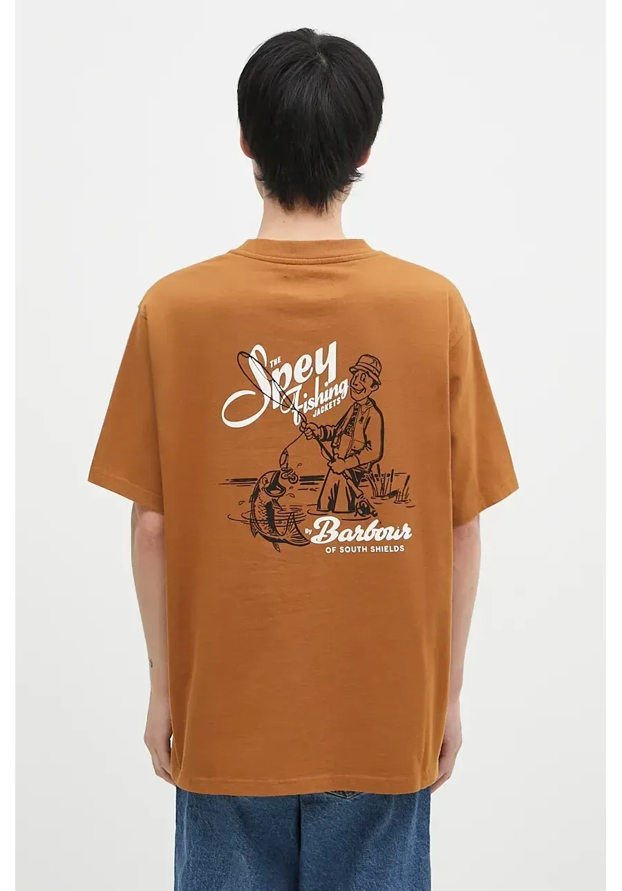obrazek 1 Barbour t-shirt bawełniany Bayard OS Graphic męski kolor brązowy z nadrukiem MTS1337