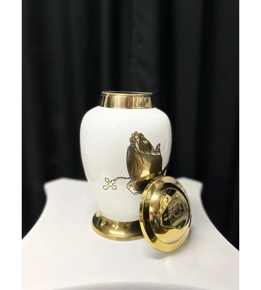 obrazek 4 Piękna biała urna ze złotymi zdobieniami