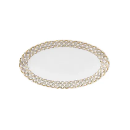 Zdjęcie Mały talerz owalny 20x11 cm z porcelany do jadalni