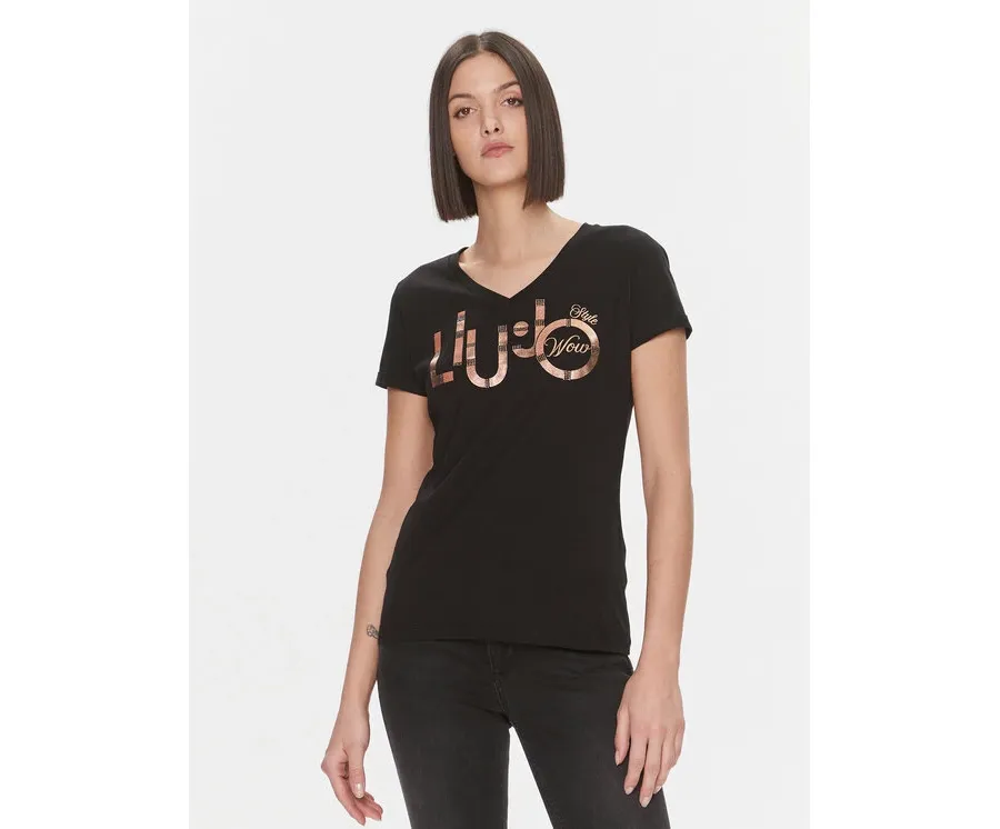 obrazek 1 Liu Jo T-Shirt MF3338 JS923 Czarny Regular Fit