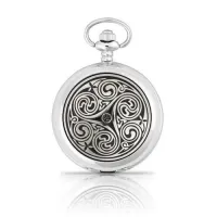 Picture Quartz pocket watch decorated with a triple swirl - a gift for him