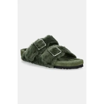 Zdjęcie Birkenstock 1774 klapki wełniane Arizona BB damskie kolor zielony 1030001