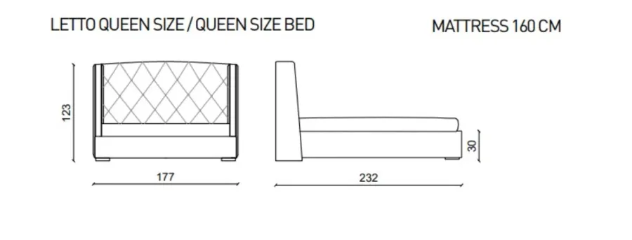 obrazek 4 Lity orzech - włoskie łóżko Damien, queen size - Ulivi Salotti