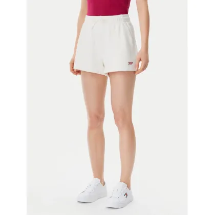 Zdjęcie Tommy Jeans Szorty sportowe Script DW0DW20353 Écru Regular Fit