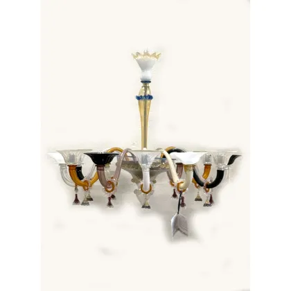 Zdjęcie Oryginalny żyrandol wenecki z 12 światłami ze szkła Murano