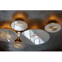 Picture Stylish ceiling or wall lamp with single discs made of Carrara marble - Il Paralume Marina