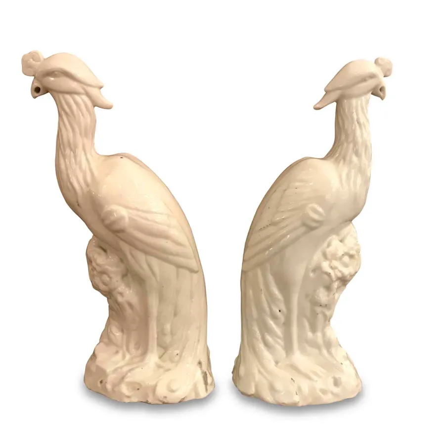 obrazek 4 Para białych papug ceramicznych 1950 r.