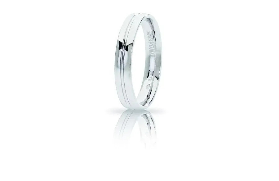 obrazek 1 Śliczna Obrączka z białego złota o szerokości 3,20 mm