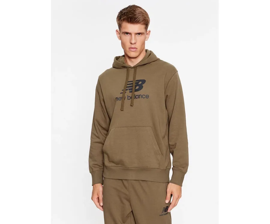 obrazek 1 New Balance Bluza Essentials Stacked Logo French Terry Hoodie MT31537 Brązowy Regular Fit